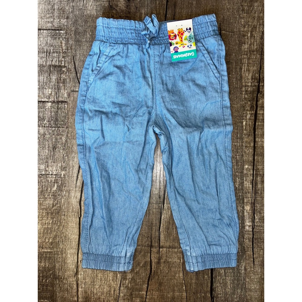 Garanimals Baby Girls Denim Joggers Medium Wash Blue Pants 12M NWT